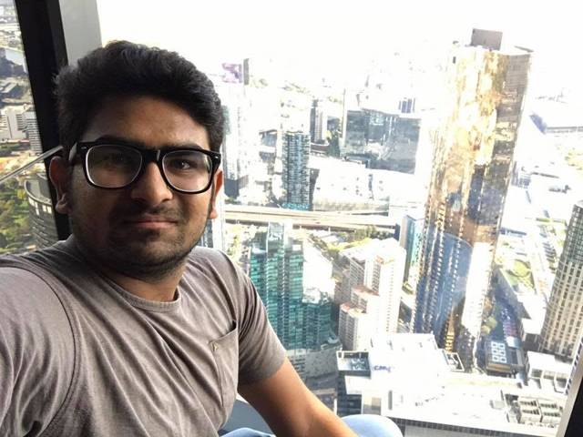 Selfie high above the Melbourne skyline